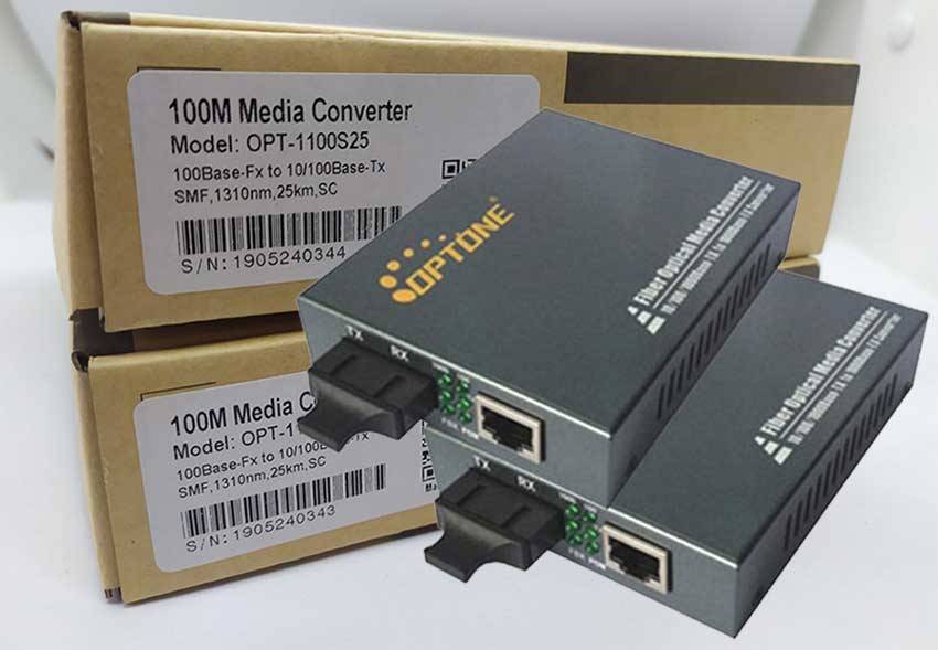 Media Converter Quang-Điện Optone OPT1100S25