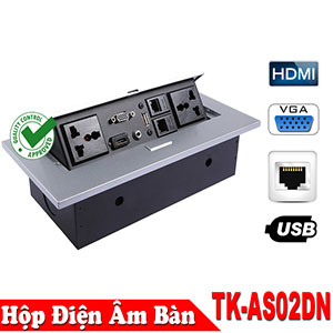 Ổ điện âm bàn đa năng HDMI/VGA/RJ45, P/N: TK-AS02DN